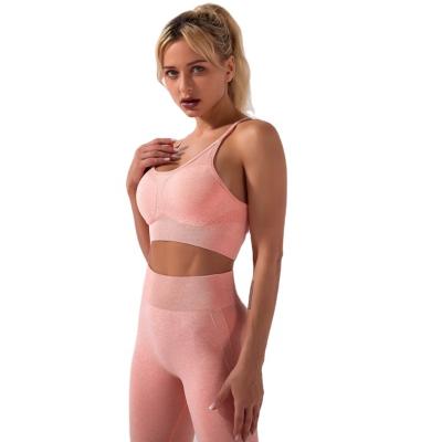 China Breathable Elastic Diagonal Upper Hip Sports Vest Shoulder Lifting Women's Running Clothing Fitness 2 Piece Set Bra And Pants Yoga Suit for sale