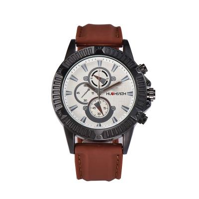 China New OEM PU Chronograph Watch Straps Vegan Band Sport Luxury Leather Wristwatch Waterproof Quartz Watches for sale