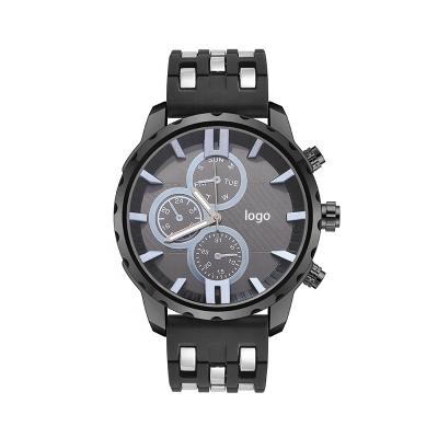 China Automatic Date Low Price Men Watches Silicone Band Water Proof Wristwatch Fashion Sport Quartz Watch With Your Logo for sale