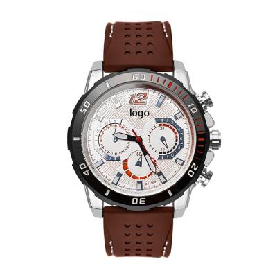 China Japan movement custom leather sports band automatic wristwatch men's quartz watch waterproof date quartz watches for sale