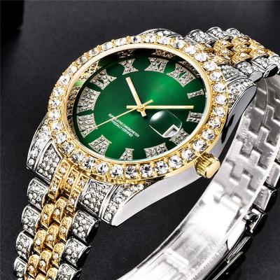 China Dropshipping Original High Quality Luxury Automatic Watch Women Online Buying Diamonds Blue Red Dial Date Watch Set for sale