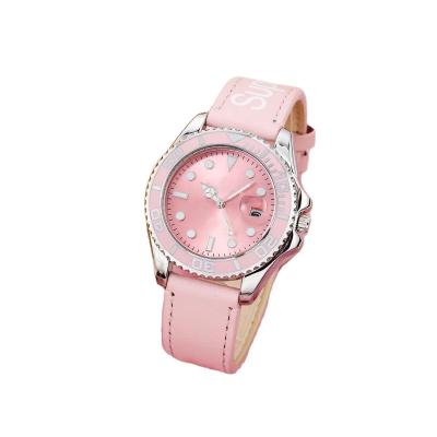 China 2020 trend design trend lady automatic vintage automatic hot sale lady's date band alloy quartz luxury genuine leather wrist watch for wonen for sale