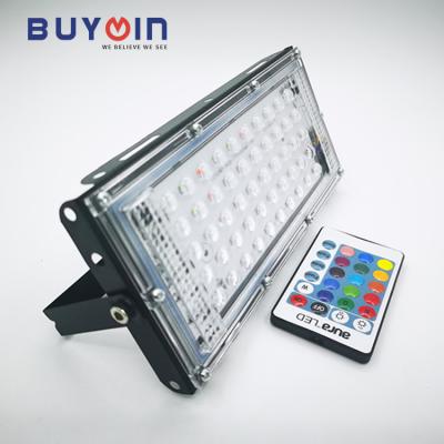 China LANDSCAPE RGB LED Floodlight 50W/100W With Remote Control AC 110V Outdoor Refletor LED 50W/100W Led Flood Light for sale