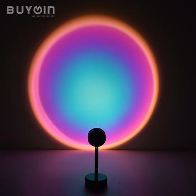 China 2021 Modern USB Button Rainbow Led Projector Sunset Light Home Coffe Store Background Wall Decoration Rainbow Sunset Lamp sunset for sale