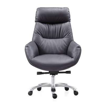 China (Height)Adjustable Soft Ergonomic Office Furniture Recliner Executive Boss Chairs Luxury Leather Chair for sale