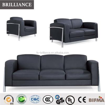 China Sectional Sofa Good Quality Chair Office Sofa PU Leather With 1+2+3 Stainless Steel Frame for sale