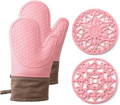 China BARBACOA reutilizable espesada Oven Gloves Silicone Multipurpose Odorless en venta