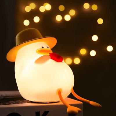 China Blissfully Cute Duck Night Light Silicona LED Night Light Lámpara de control de temporizador para niños Dormitorios Decoración del salón en venta