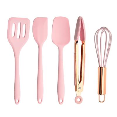 China Set de utensilios de silicona para hornear 5pcs Set de espátulas de silicona no adhesivo Durable Silicone utensilios de cocina de silicona Kitchen Tools Set en venta