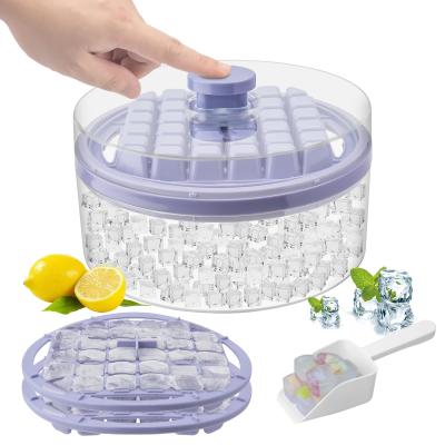 Κίνα Ice Cube Trays Mold With Lid And Bin For Whiskey Cocktail Juice Coffee προς πώληση