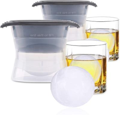 중국 Silicone Freezer Press Sphere Ice Ball Maker Mold Large Round For Whisky Scotch Cocktail Drinks Ice Balls 판매용