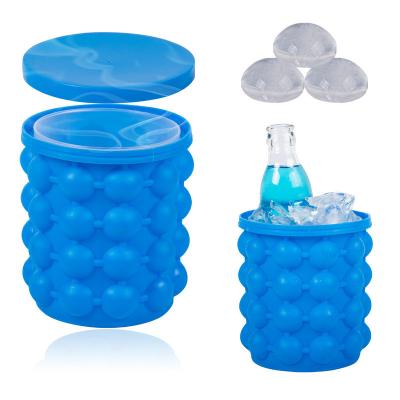 中国 Silicone Ice Bucket Ice Cup With Lid Easy Releaser Ice Cube Mold Ice Trays Ice Cube Maker For Cocktail Whiskey Beverages 販売のため