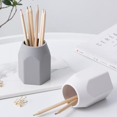 China Silicone Waterproof Pencil Holder For Desk Simple Modern Minimalist Makeup Organizer Shool Office Supplies For Home Kids for sale