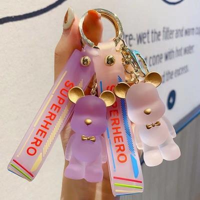 China OEM Welcome Cute Diamond Bear Keychain Kawaii Keychains Wristlet Strap Wrist Lanyard for sale