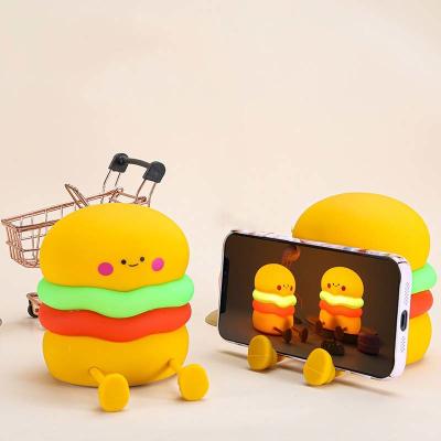 China Night Light For Kids Cute Silicone Nursery Hamburger Lamp For Girls Boys Squishy  BedroomNight Light Timer Besides Lamp for sale