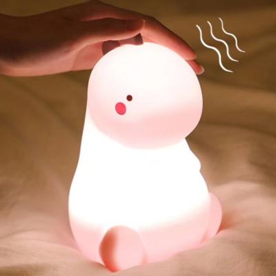 China 16 Color Changing Silicone Dinosaur Night Light Animal Silicone Night Lamp USB Rechargeable Touch Control Besides Lamp for sale