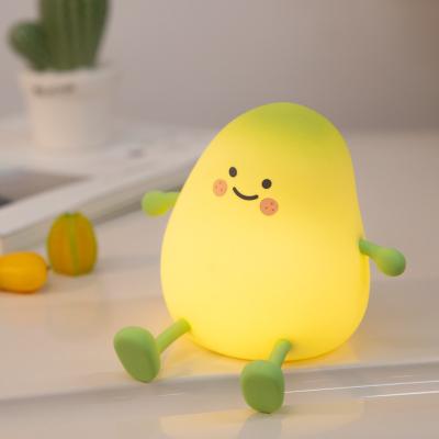 Chine Cute Lumière de nuit Pour Les Enfants Mango Lampe de sommeil Lumière chaude Dortoir décor pour enfants Lumière de nuit Silicone Lumière de nuit pour bébé à vendre