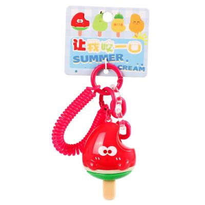 Cina Cartoon Keychain Set Soft Touch Frutta Pendente Portachiavi Anello per Bambini Festa Favori Scuola e Ufficio in vendita