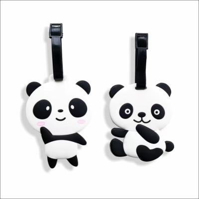 China 2-Pack Cute Silicone Luggage Tag With Name ID Card for Suitcases Non-Toxic Customized Welcome for sale