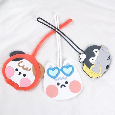 China Cartoon Animal Design Silicone Luggage Tags Customized Travel ID Labels Name Card Holders for sale