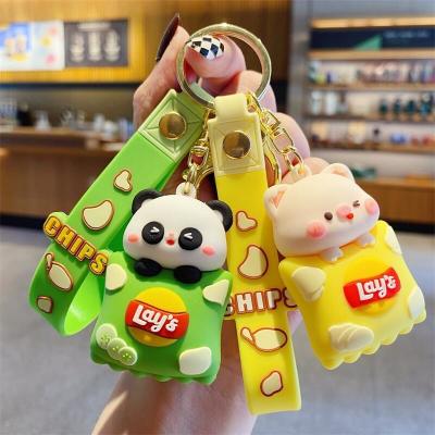 China Panda Custom Keychain Charms For Girls Kids , Rubber Animal Purse Backpack Charm Pendant for sale