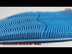 Back Silicone Shower Mat Brush Exfoliating Reusable Handle Design For Bath