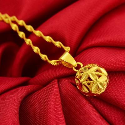 China FASHIONABLE Gold Plated 24K Gold Jewelry Necklace 999 Pure Gold Pendant Does Not Fade For A Long Time for sale