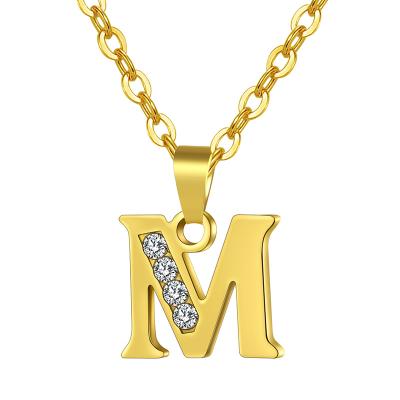 China FASHIONABLE Couple Girlfriends 26 Small Simple Lucky English Letters Pendant Lock Necklace for sale