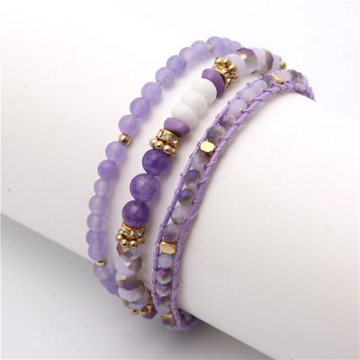 China FASHIONABLE natural stone bracelet of European and American popular stainless steel handmade beaded bracelet for sale