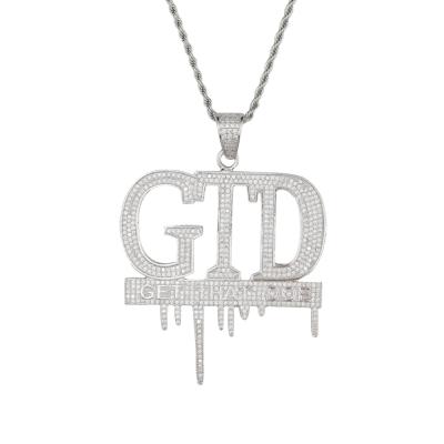 China Fashionable male hip-hop DJ pendant copper micro-encrusted zircon alphabet of Europe and America rapping performance hip-hop pendant for sale