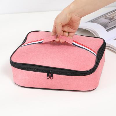 China Fashion Lunch Box Insulation Bag Bento Students Aluminum Foil Thickened With Portable Rice Bag To Work Tray Divided Insulation Bag for sale