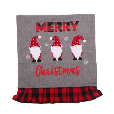 China Europe Christmas Decorations Faceless Elderly Gingham Chair Covers for sale