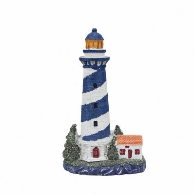 China Europe style desktop decoration of small Mediterranean color resin cabin tower lighthouse decoration for sale