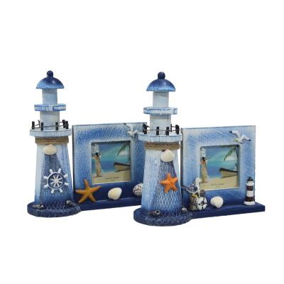 China Mediterranean Europe style lighthouse photo frame decoration pieces ocean style home wine cabinet for sale