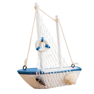 China Handmade creative home ornaments Europe style 14cm Mediterranean boat decoration models for sale