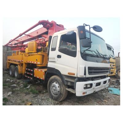 China Hotels Isuzu Concrete Pump Truck 40M Boom Putzmeister Chassis Original Provided Used Concrete Mixer Truck with Pump 15 Days Diesel 2017 for sale