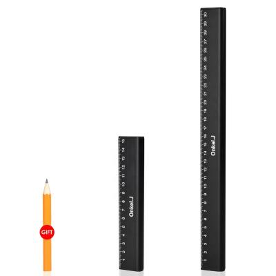 China Metal 6inch/15cm Built in Pencil Aluminum Alloy Drop Ruler Scale Multifunctional Drafting Ruler Easy to Carry Metric Engineering Ruler for sale