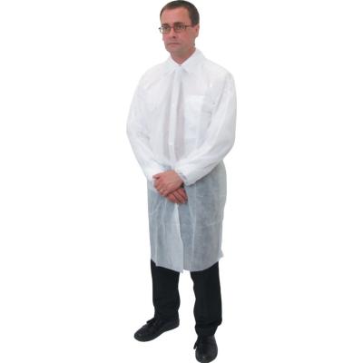 China 100% PP Non Woven Disposable Laboratory Coats With Four Buttons / Zipper Closure for sale