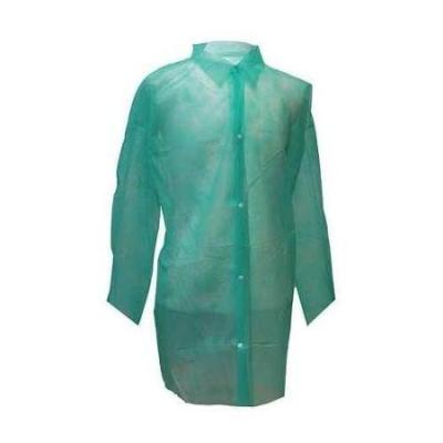 China Vsitor Waterproof Disposable Lab Coats Elastic / Knit Cuff 30-70gsm Weight for sale