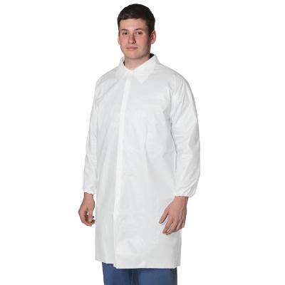 China Breathable Non Woven Disposable Lab Coats With White / Blue / Orange / Red Color for sale