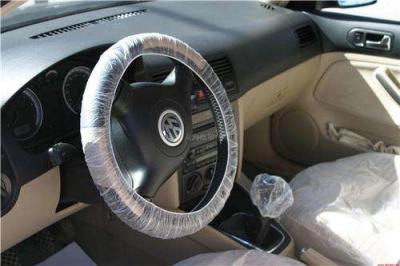 China Disposable LDPE HDPE Plastic Steering Wheel Cover 15mic, 20mic Thickness For Auto Car for sale