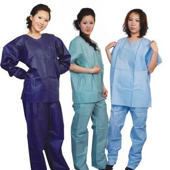 China CE/ISO13485/FDA Disposable Scrub Suits With Separate Coat And Trousers for sale