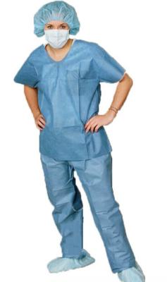 China Chemical Industry Disposable Scrub Suits Preventing Particle Alcohol Ties On Waist for sale