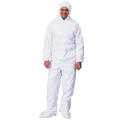 China Terno descartável respirável branco da combinação unisex com capa/colar à venda