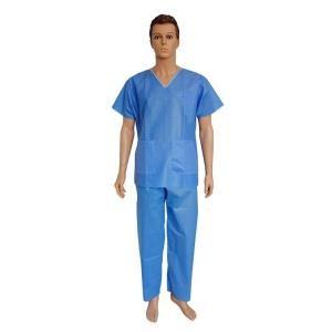 China Hospital Disposable Medical Workwear Nonwoven Scrub Suit Water Resistant for sale