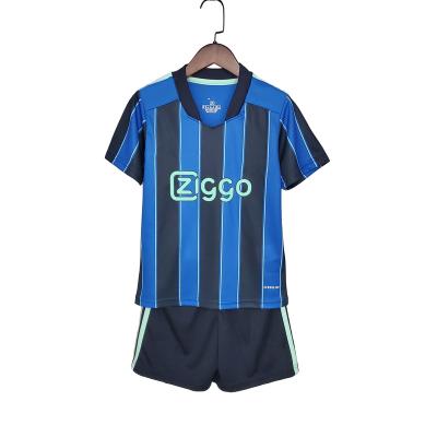 China High Quality Quick Dry Kids Soccer Jersey Set Ajax Football Tank Top Soccer Jersey Away Blue Kids for sale