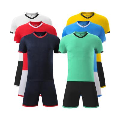 China Sets Wholesale And Retail 100% Polyester Youth Empty Soccer Jersey Sportswear Uniforms Adult Singlet for sale