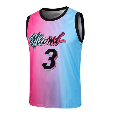 China Breathable Top Quality American Round Neck Warm No. 2 Stopper-E Basketball Jersey. 3 pink (hot pressed) for sale