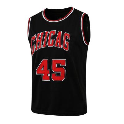 China Black basketball uniform of no. 45 Jordan of America's Newest Design Breathable Bulls (Hot Pressed) for sale