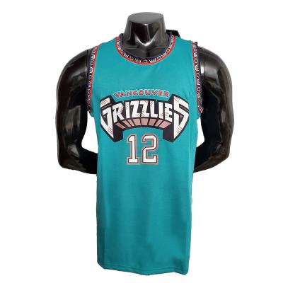 China Breathable Newest Design Custom Basketball Uniform Morant #12 Memphis Grizzlies Green N-B-A Jersey for sale